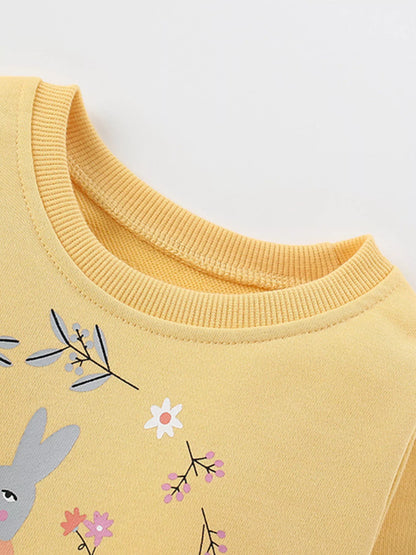 Children's Bunny Graphic Sweatshirt and Leggings Set