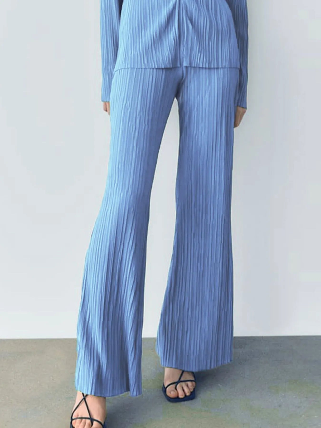 Texture Long Sleeve Top and Pants Lounge Set