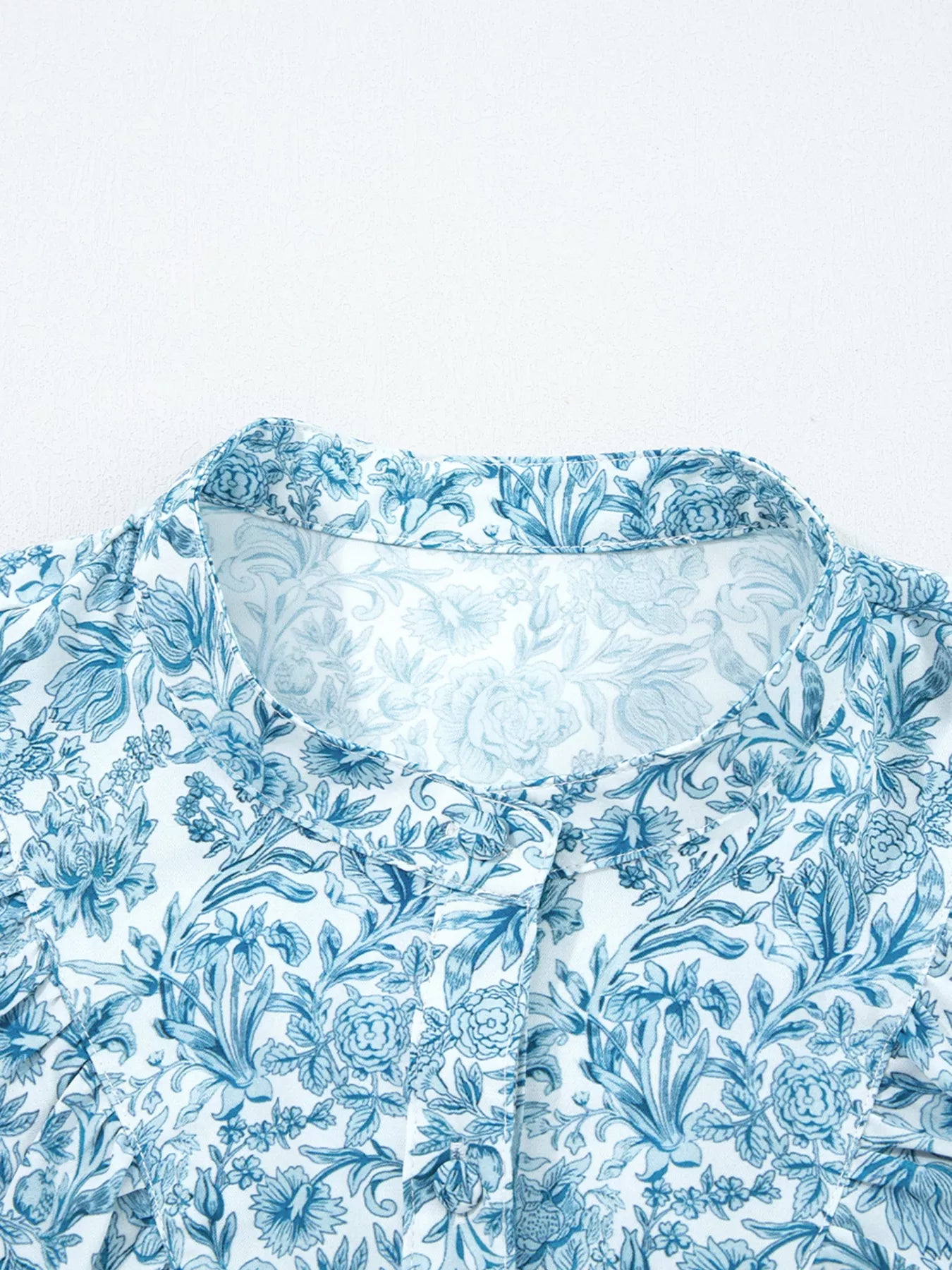 Floral Button Up Puff Sleeve Shirt