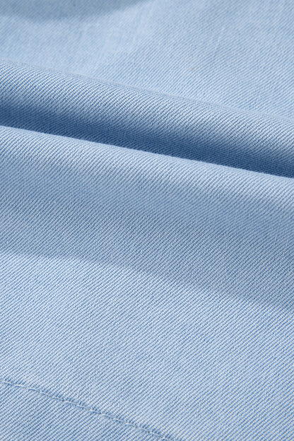 Backless Halter Neck Denim Top