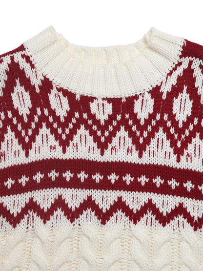 Christmas Cable Knit Long Sleeve Sweater