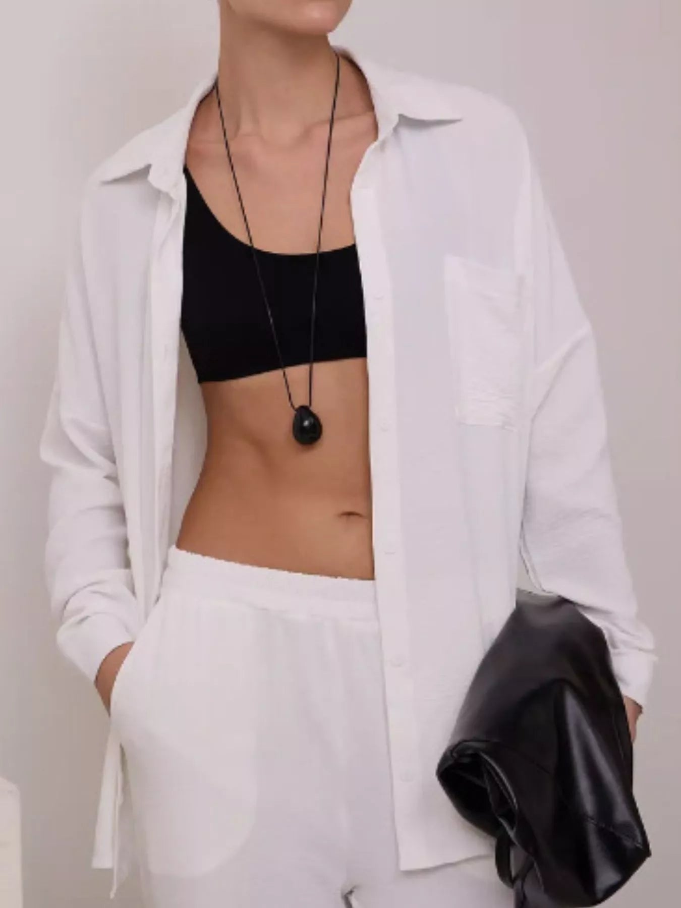 Button Up Long Sleeve Shirt and Pants Set