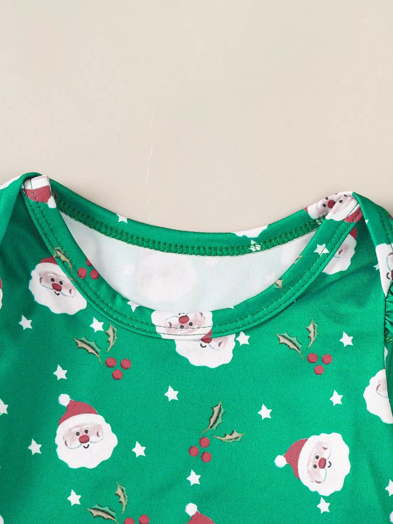 Children's Christmas Bodysuit and Overall Dress Set with Headband