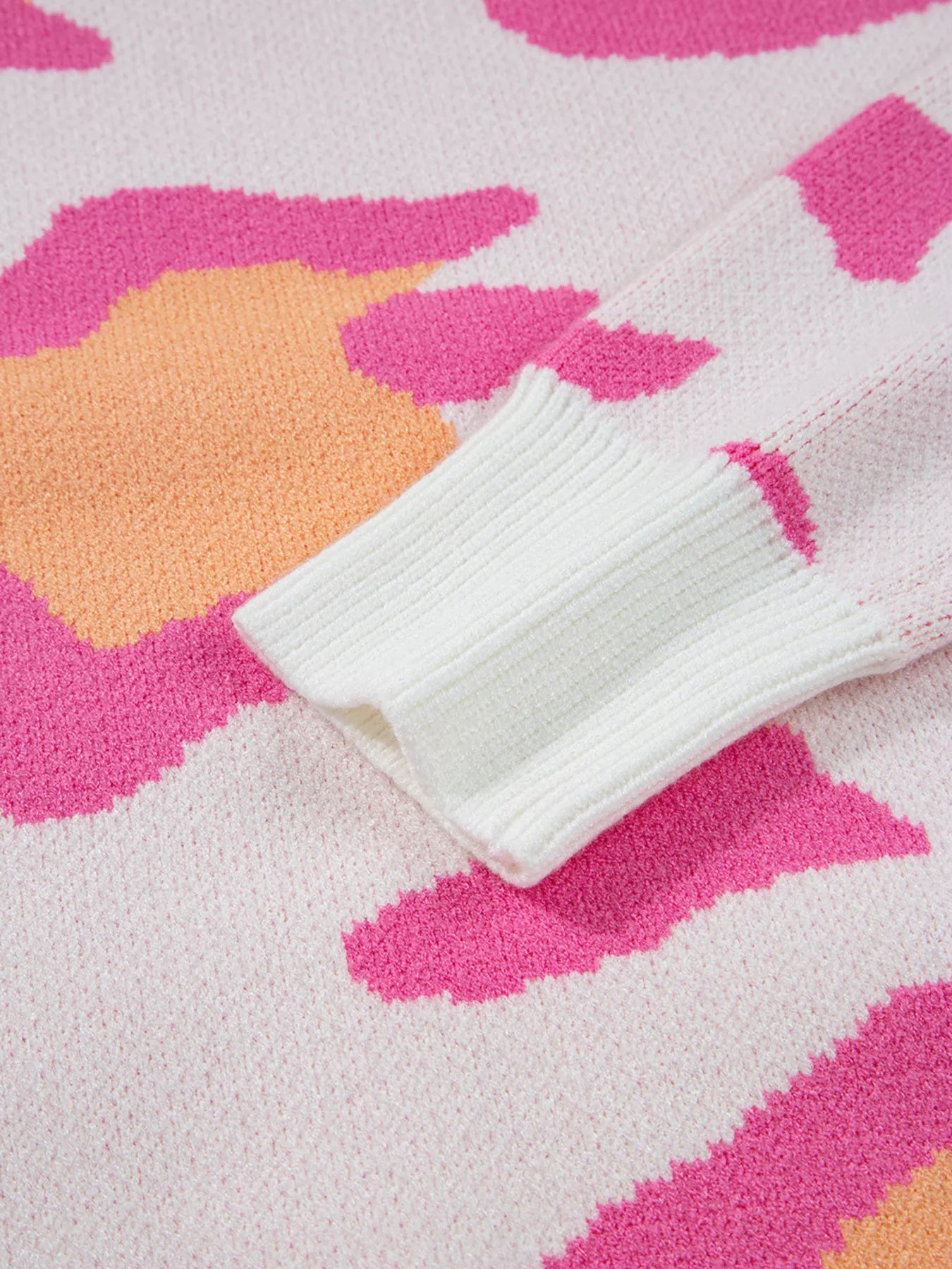 Leopard Print Drop Shoulder Baggy Sweater