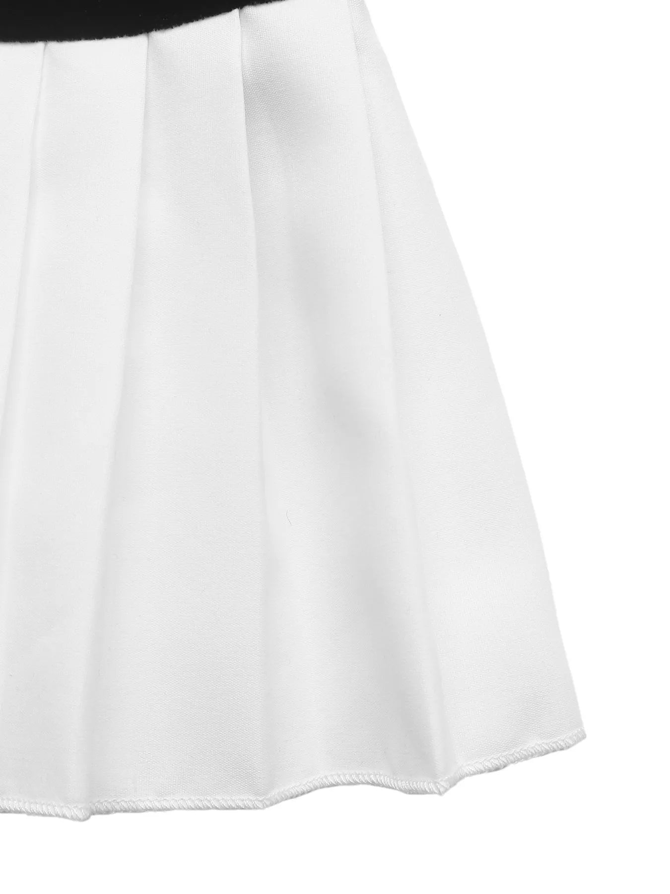 Pleated Hem Sweetheart Neckline Long Sleeve Mini Dress