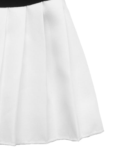 Pleated Hem Sweetheart Neckline Long Sleeve Mini Dress