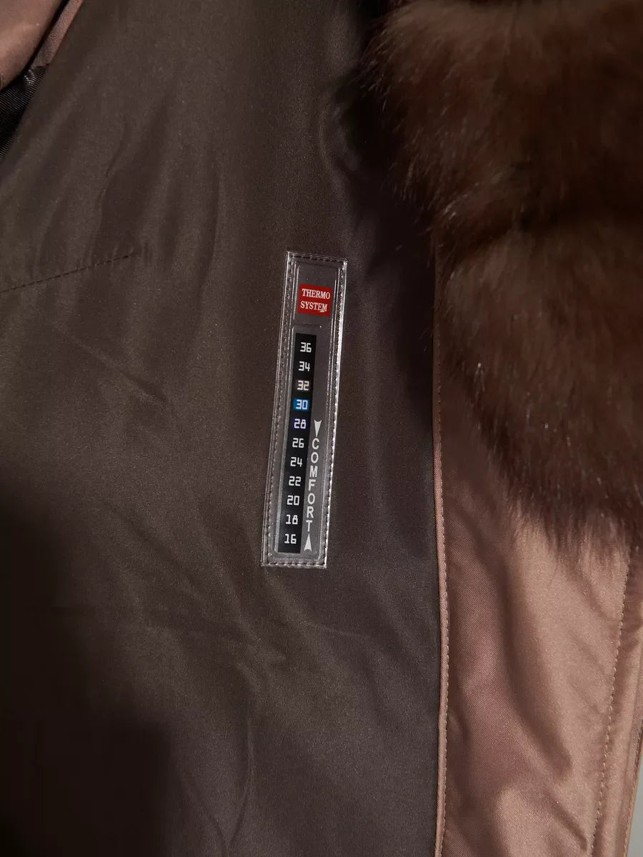 Genuine Polar Fox Fur Trim Rabbit Fur Insulated Parka