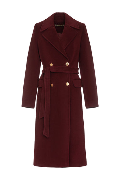 Denise Cashmere Blend Overcoat in Bordeaux Bordeaux