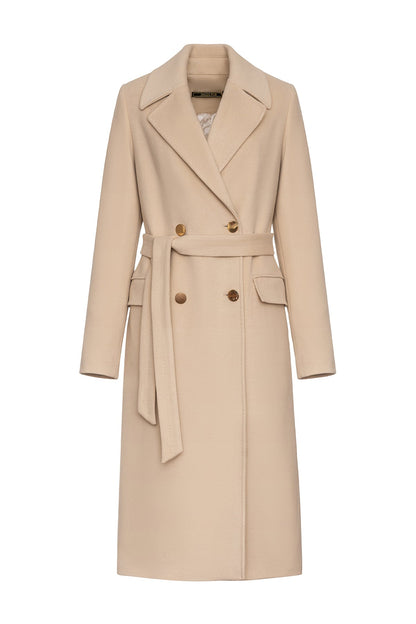 Denise Cashmere Blend Overcoat in Nude Nude