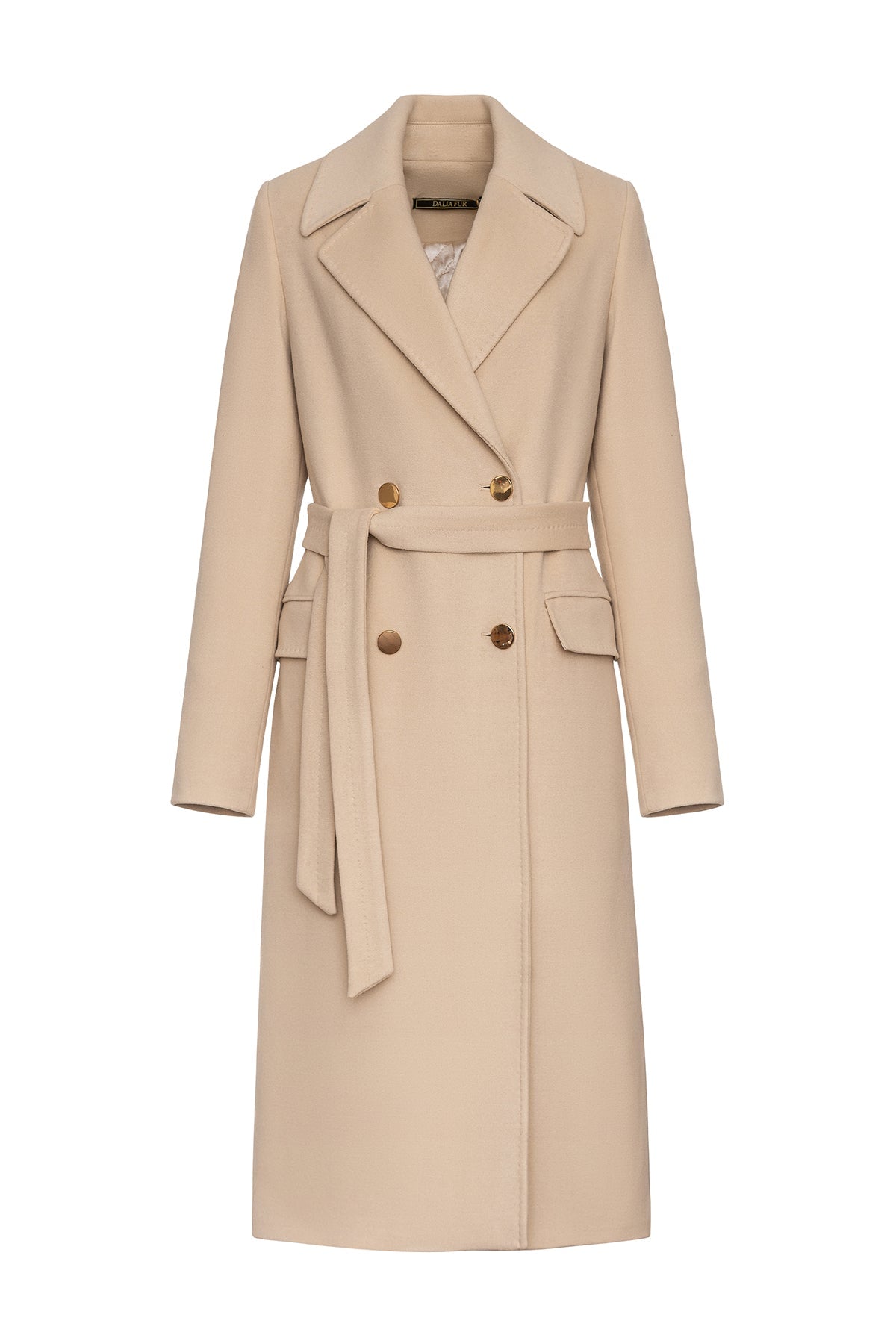 Denise Cashmere Blend Overcoat in Nude Nude
