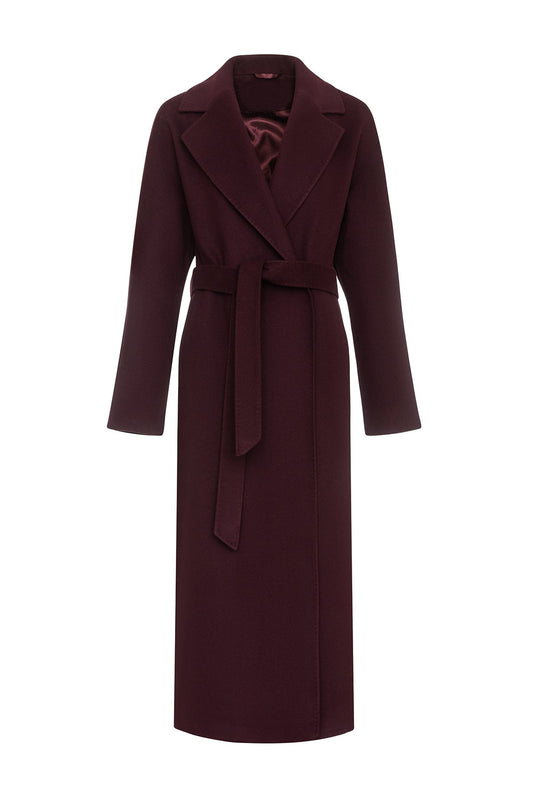 Cambridge Comfort Wraparound Wool Cashmere Coat in Royal Burgundy Royal Burgundy