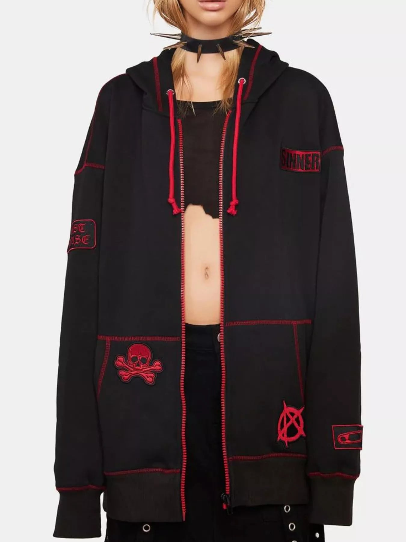 Halloween Zip-Up Drawstring Hoodie