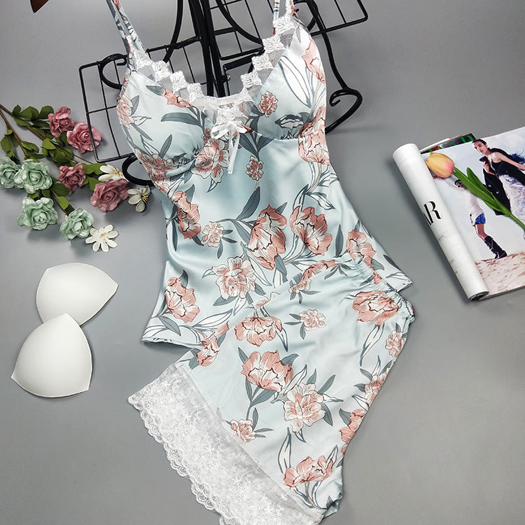 Artificial Silk Super Long Sexy Home White Suit Nightdress Orchid
