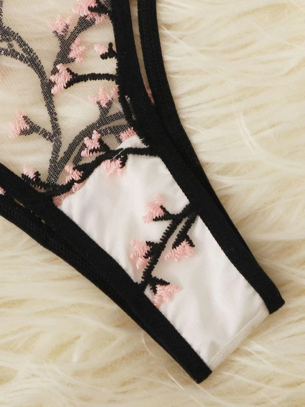 Sexy Transparent Bra Set Lightweight Mesh See-through Wireless Triangle Cup Bra Ultra-Thin Breast Contracting Bra