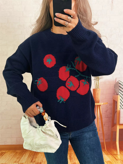 Persimmon Round Neck Long Sleeve Sweater