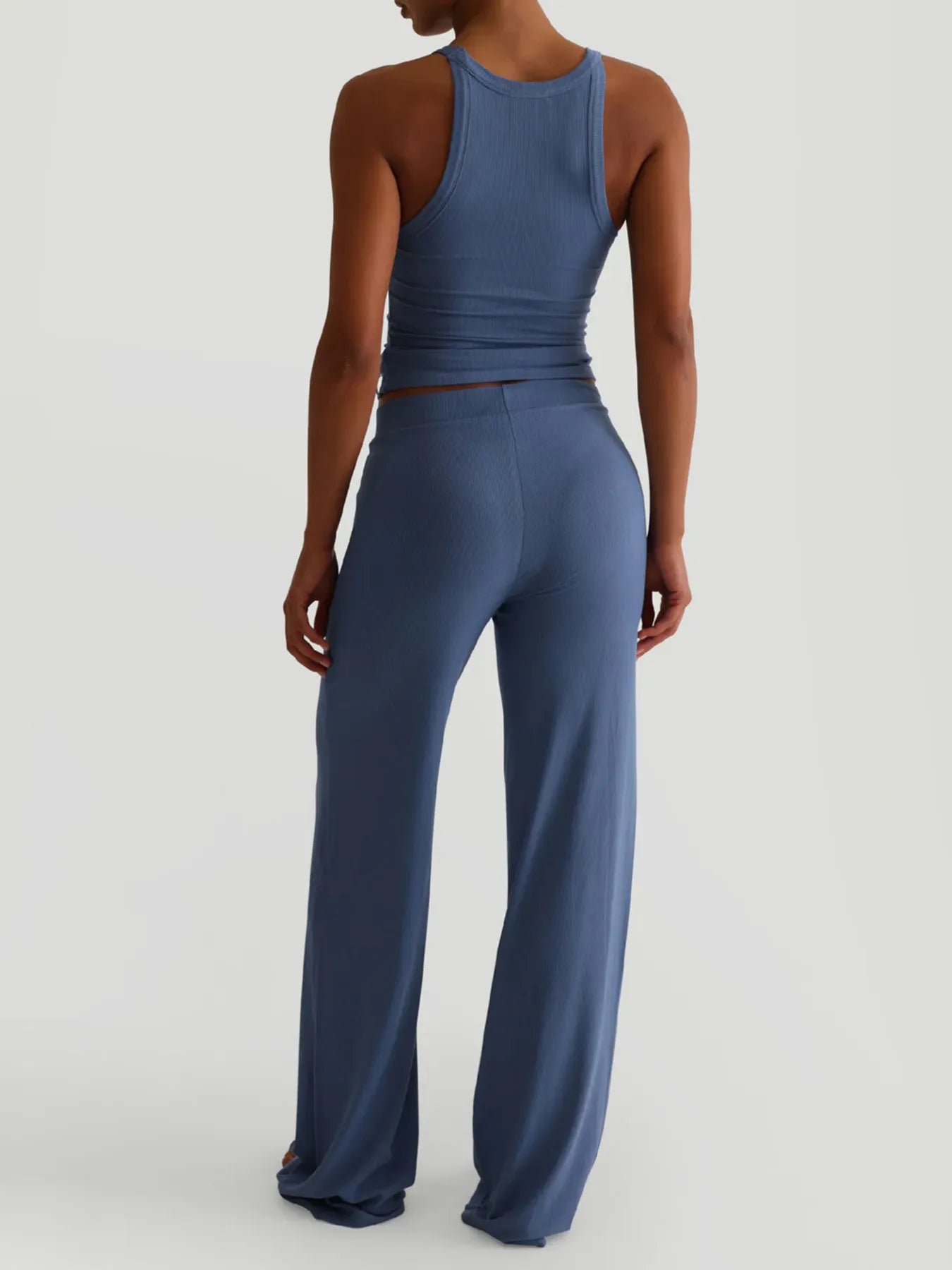 Ribbed Tank and High-Waisted Pants Active Set