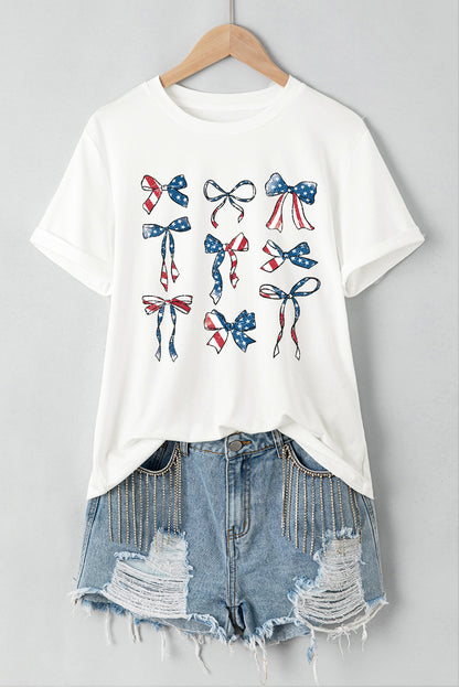American Flag Bow Tee