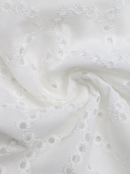 Eyelet Cutout Off-Shoulder Blouse