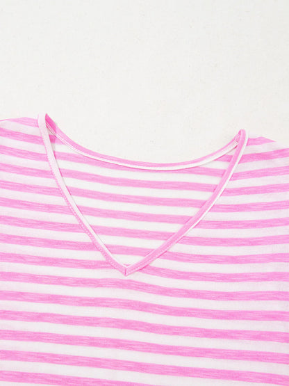 Striped V-Neck T-Shirt