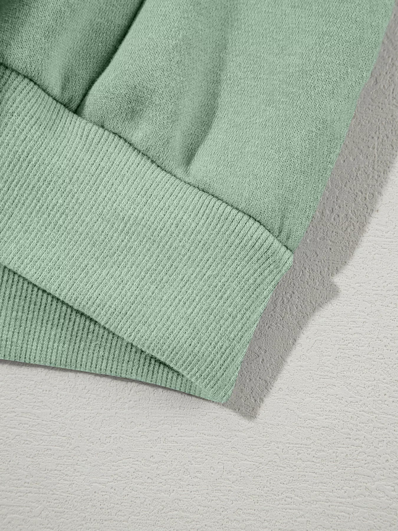 Drop Shoulder Zip Up Jacket and Drawstring Pants Active 2pcs Set