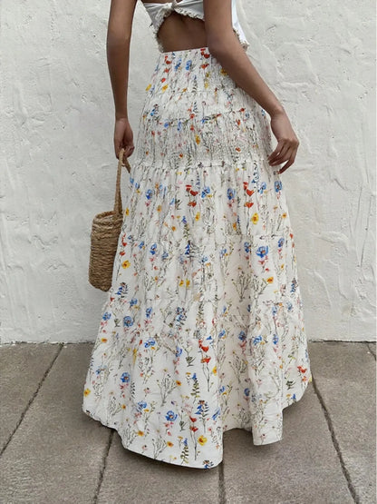 Floral Tiered Maxi Skirt