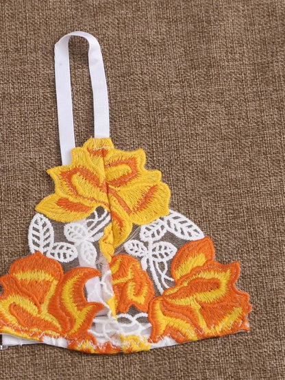 Sexy Contrast Color Lace Ultra Thin Bra Set Perspective Lace Strap Three Point Sexy Lingerie