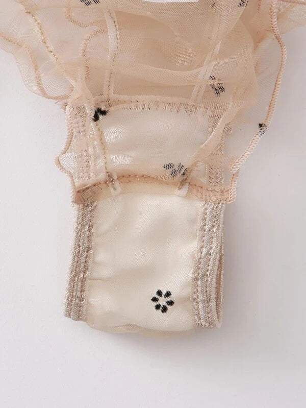 Lingerie Bra Suit Cute Girl Bronzing Heart Triangle Cup Thin Sexy Lingerie without Steel Ring