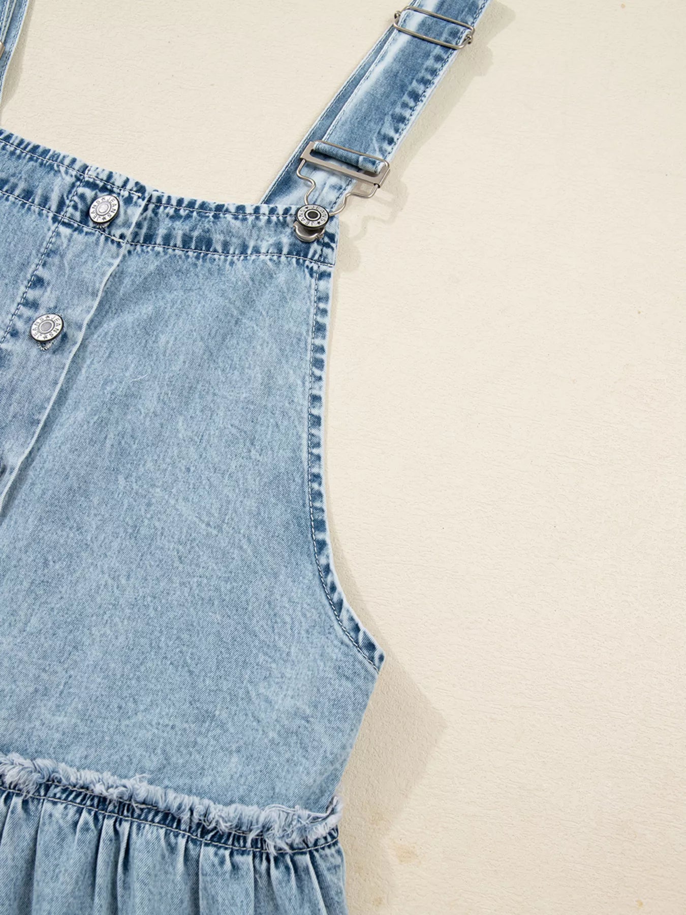 Tiered Flowy Overall Denim Dress