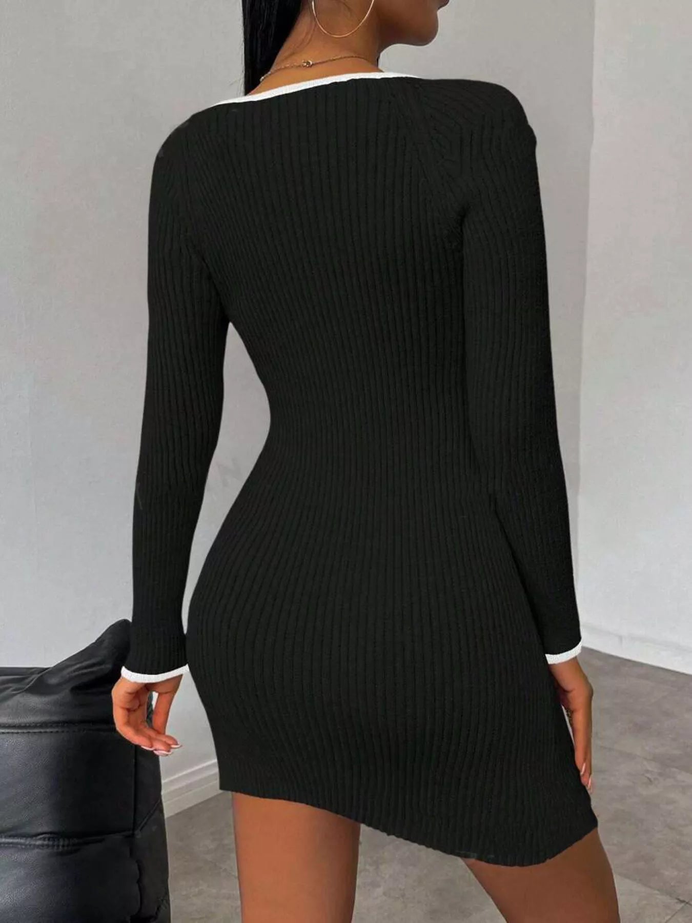 Ribbed Knit Bodycon Sweater Dress