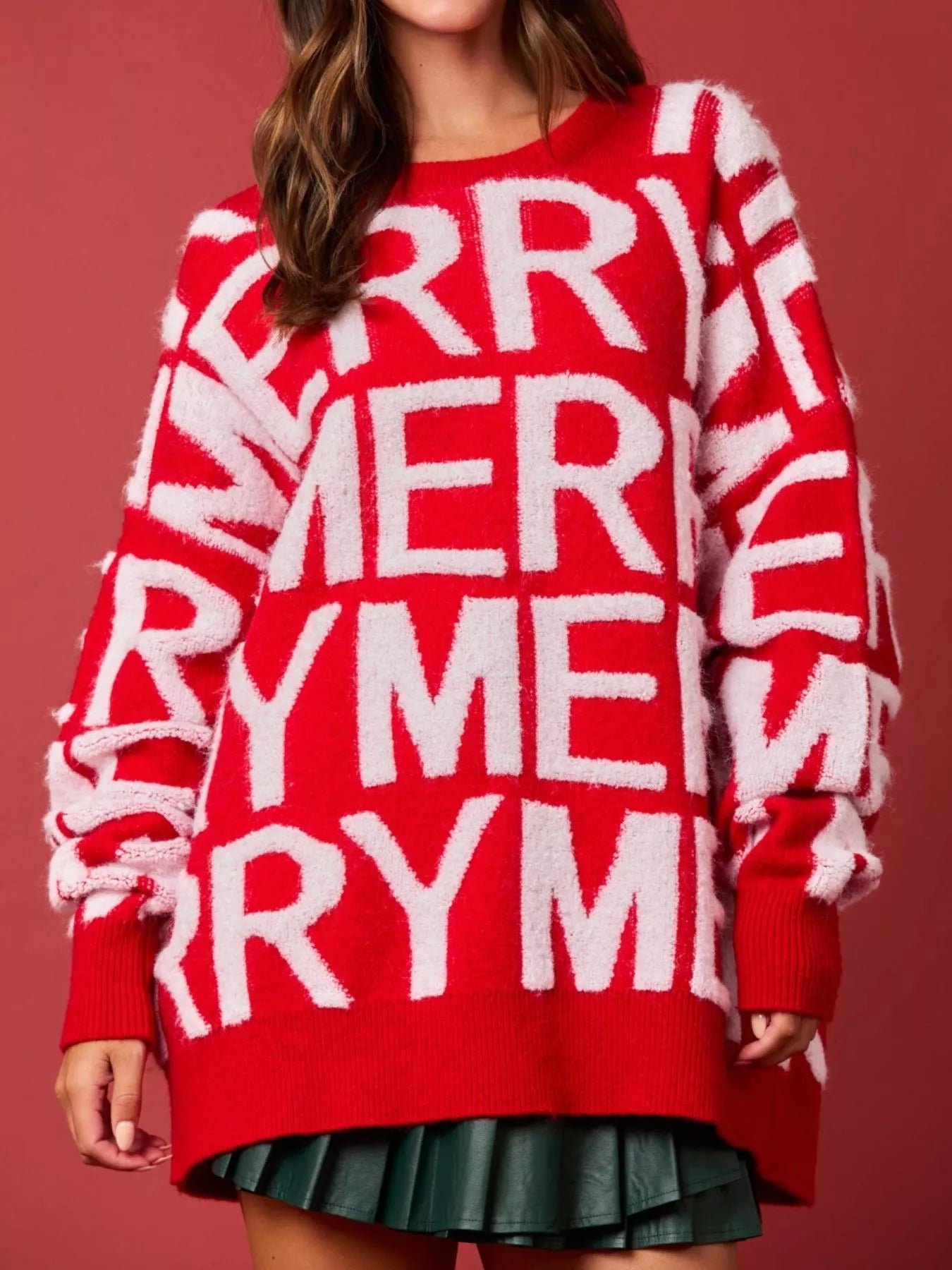 Christmas Merry Festive Holiday Sweater Red