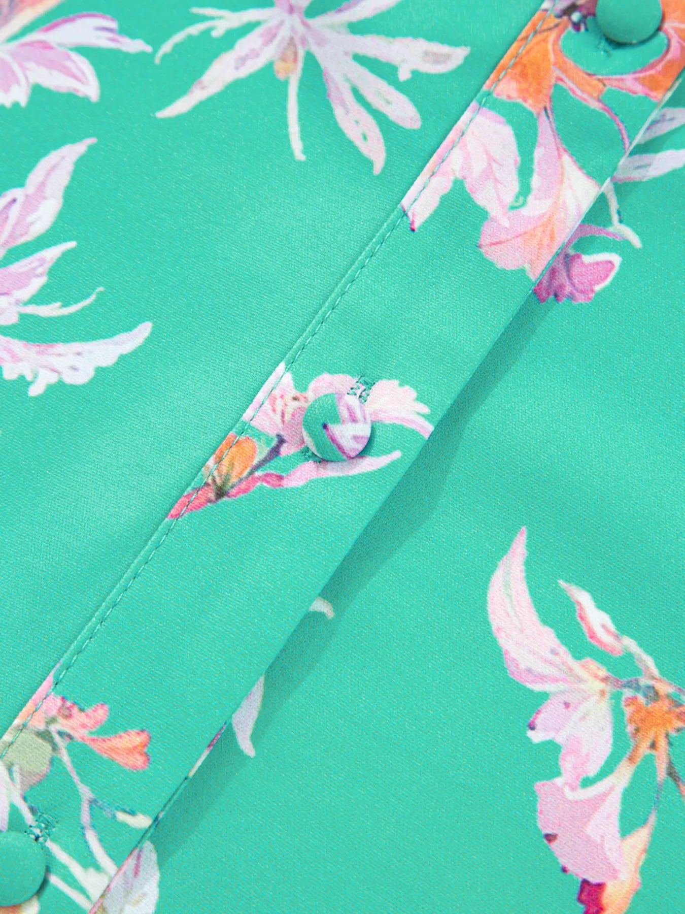 Floral Lantern Sleeve Button Front Shirt