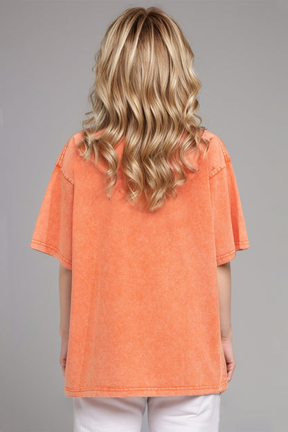 Basic Bae Round Neck Half Sleeve T-Shirt Tangerine