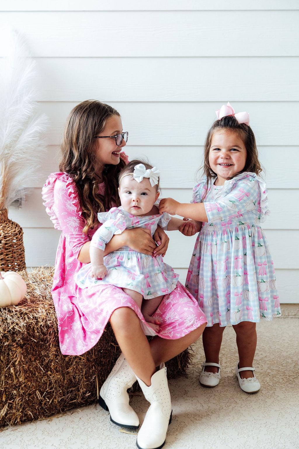 Pumpkin Picnic Twirl Flutter Bodysuit