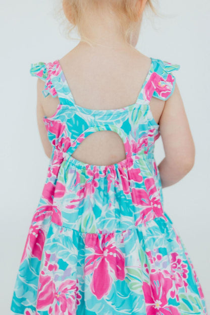 Tropical Punch Ruffle Maxi Dress