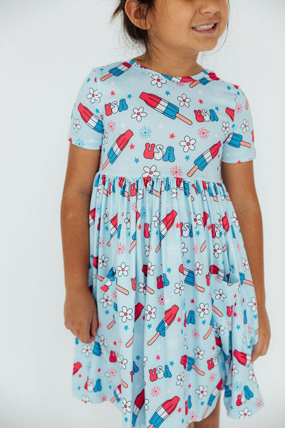 Proudly Patriotic S/S Pocket Twirl Dress