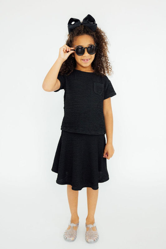 Black Scrunchy Twirl Skort