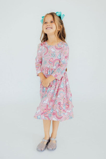 Dream Big Little One 3/4 Pocket Twirl Dress