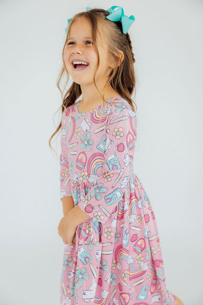 Dream Big Little One 3/4 Pocket Twirl Dress