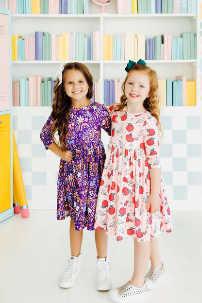 No Bad Days 3/4 Sleeve Pocket Twirl Dress