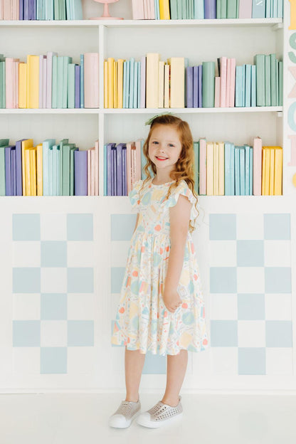 Campus Cutie Flutter Sleeve Twirl Dress