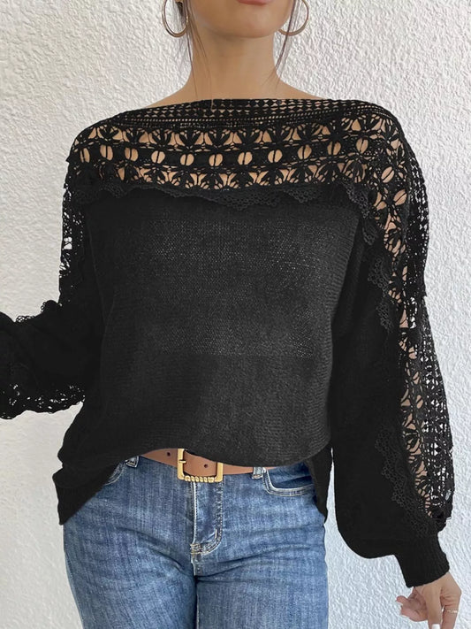 Openwork Long Sleeve Sweater