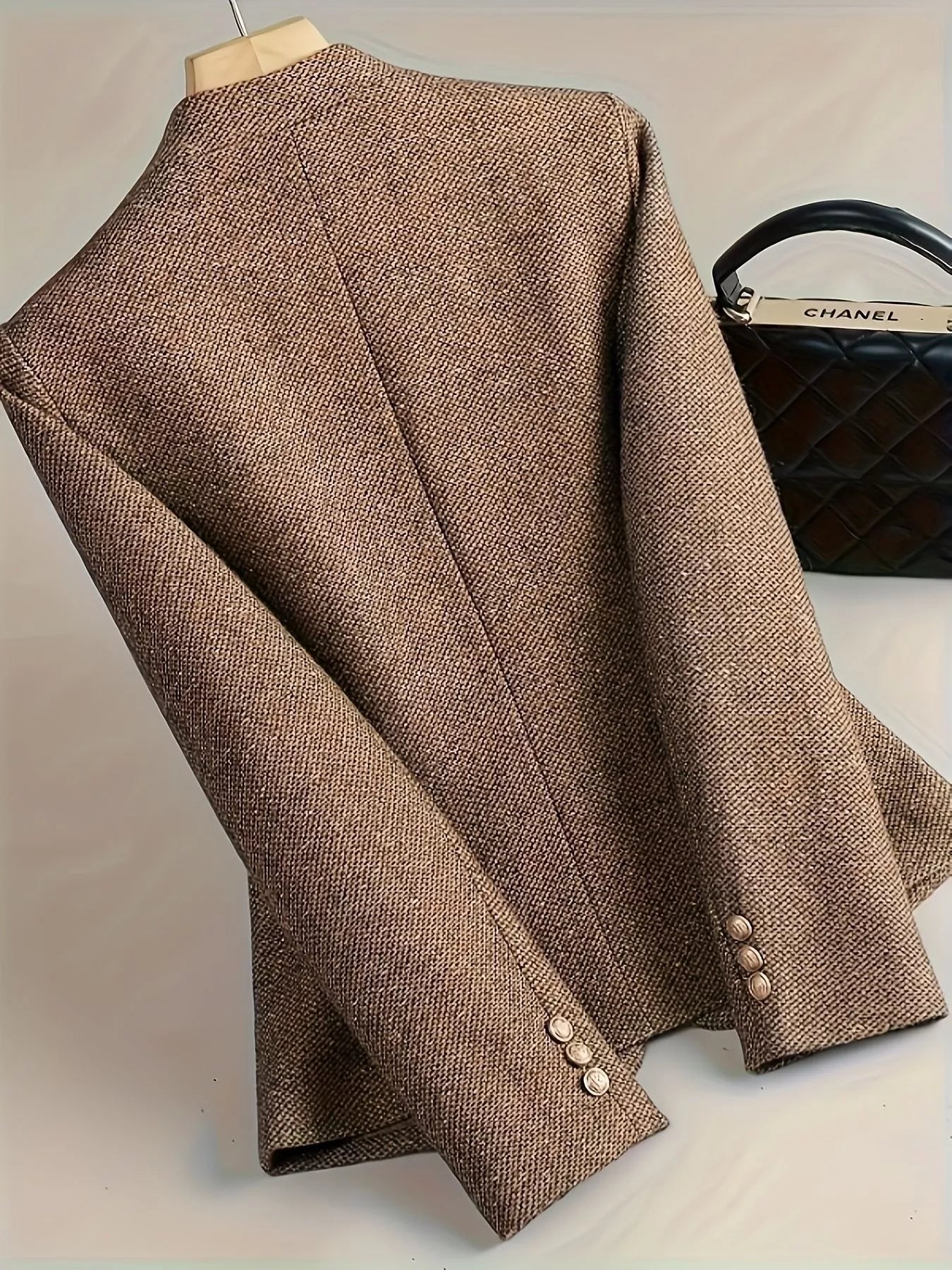 Flower One Button Long Sleeve Blazer