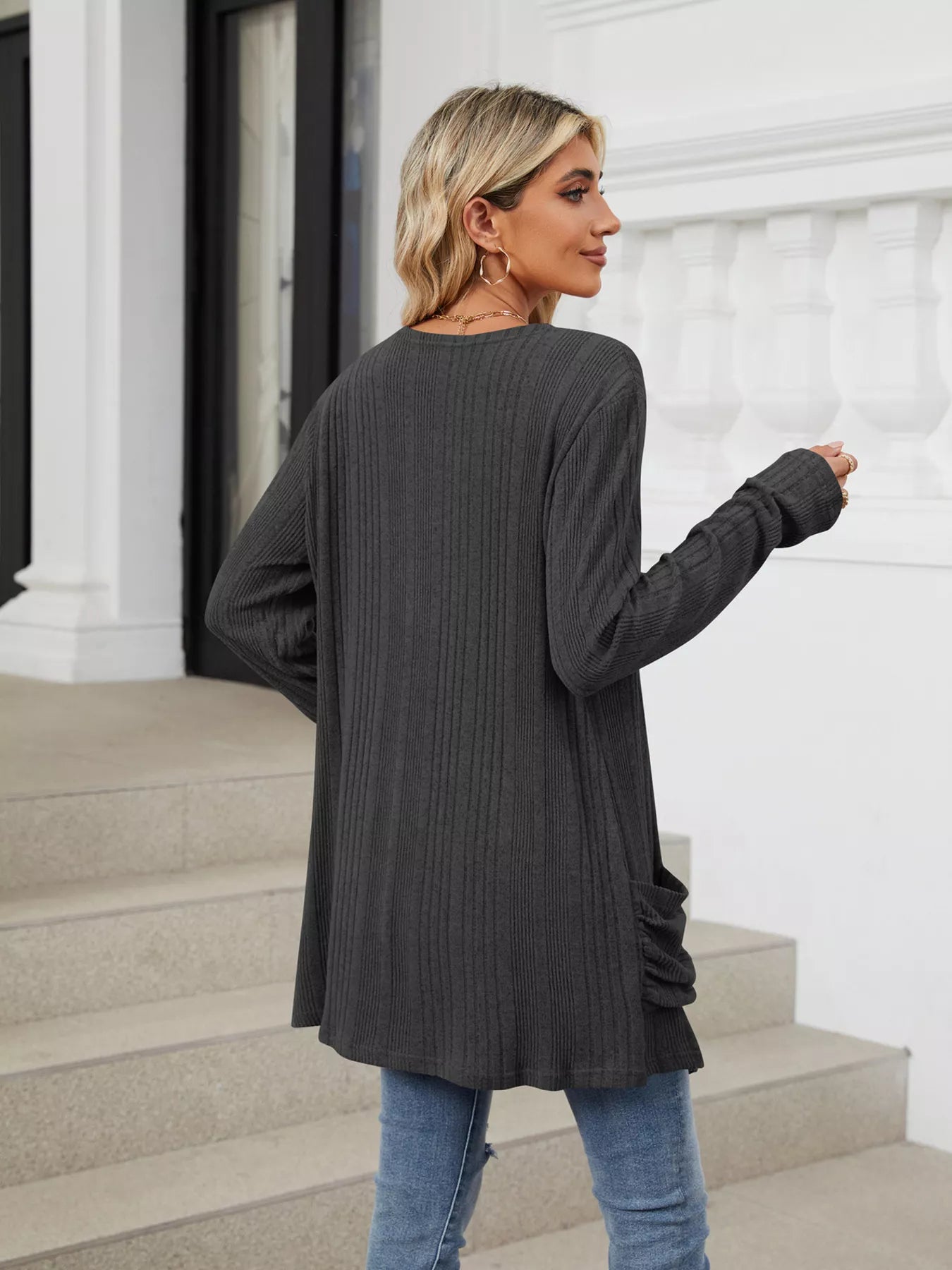 Open Front Long Cardigan