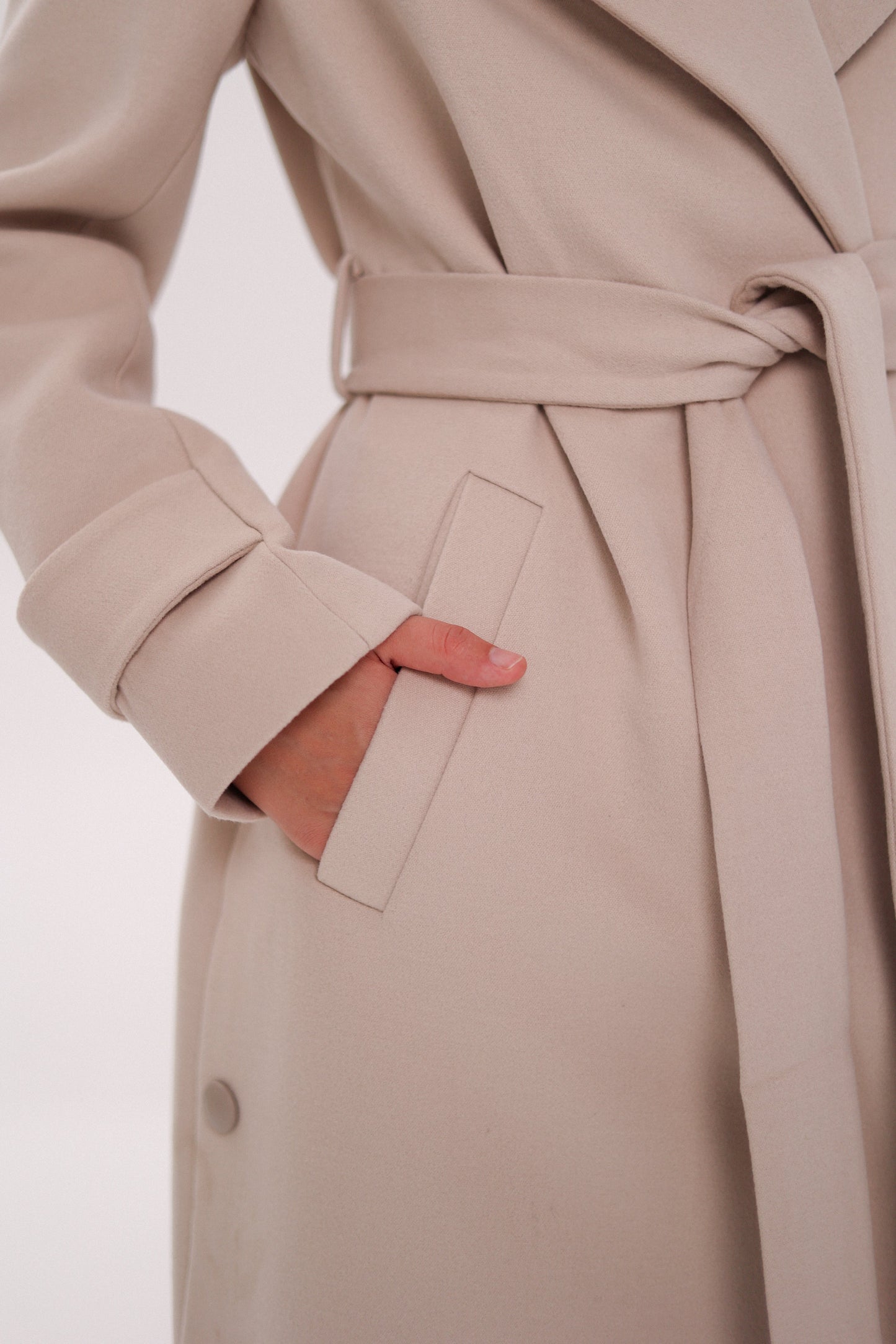 Camille Cashmere Blend Coat in Beige