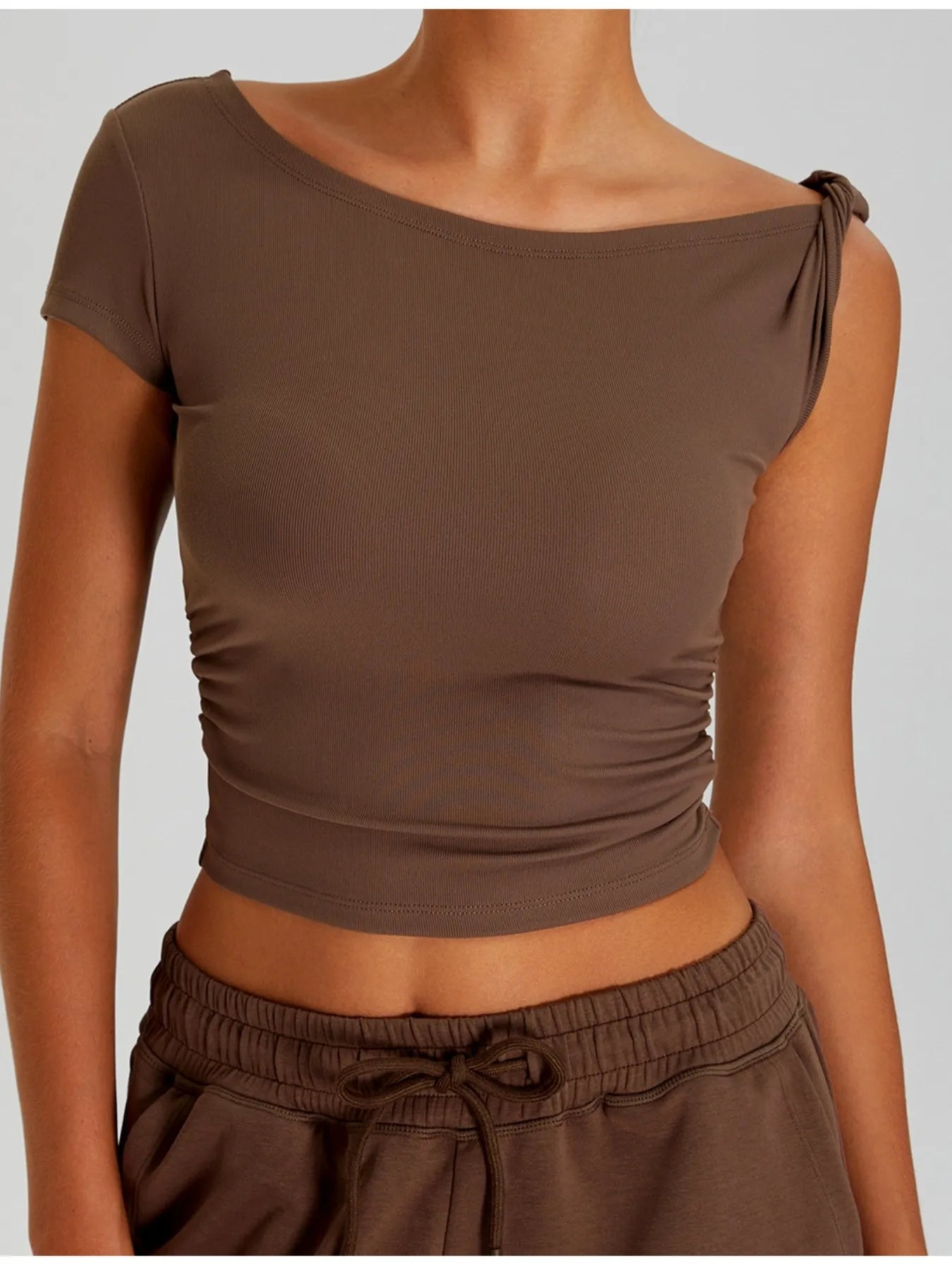 Ruched Side Crop T-Shirt