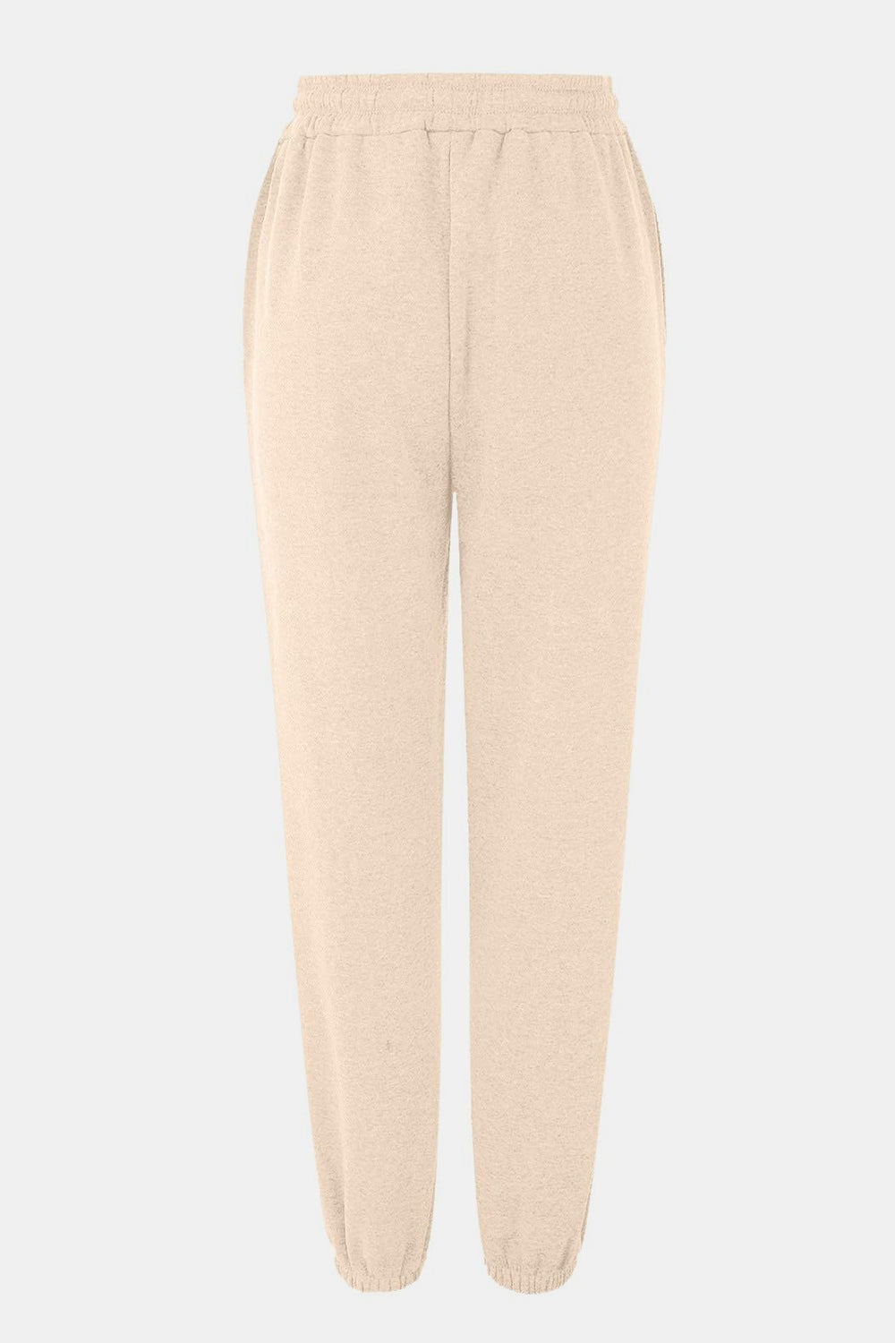 Elastic Waist Joggers with Pockets Pastel Yellow