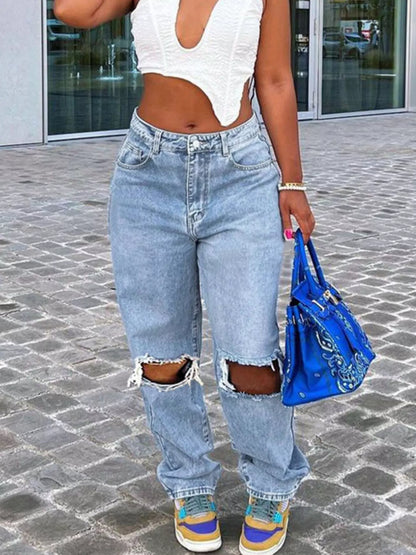 Distressed High-Waisted Jeans Medium