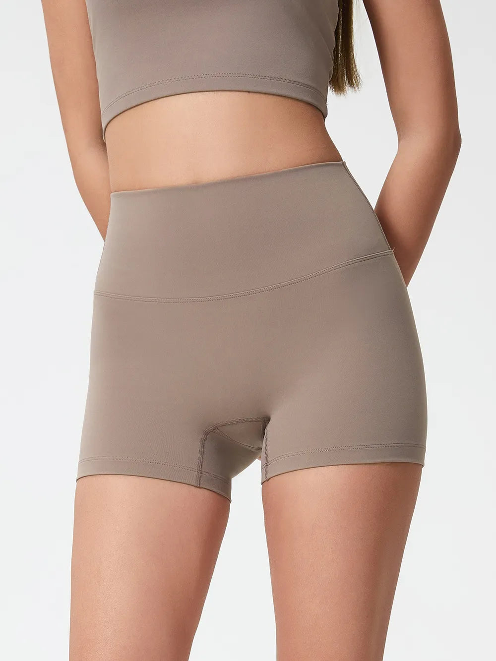 Millennia High Waist Active Shorts Mocha