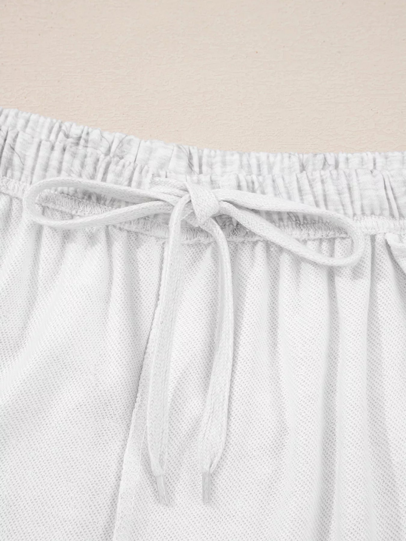 Abstract Print Loose Drop Sleeve Hoodie and Elastic Waistband Pants Set