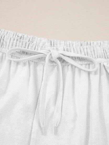 Abstract Print Loose Drop Sleeve Hoodie and Elastic Waistband Pants Set